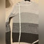 EXPRESS Colorblock Mockneck rib knit sweater long sleeve 100% cotton Grey Sz S Photo 9