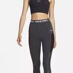 Nike DF High Rise 7/8 Legging in Dark Smoke Grey, Black, & White Size Small Photo 2