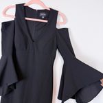 XScape  Black Bell Sleeve‎ Open Shoulder Long Dress Gown Size 8 Photo 8