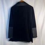 Diane Gilman Collection Black Velvet 1/4 Zip Long Sleeve Edgy Moto Sweater XL Photo 1