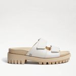 Sam Edelman Eliana Lug Sole Slide Bright White Leather Sandals Photo 3
