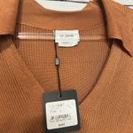 St. John  NWT Ribbed Knit V-Neck Sweater Blouse Orange Sz Large Party Modern $495 Photo 5