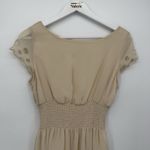 Bar III  Cream Smocked Short Sleeve Dress Mini Size Medium Coquette Photo 1