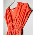 Derek Lam COLLECTIVE Orange Smocked Hourglass Tie Waist Mini Dress Size 44 Photo 6