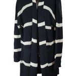 Fantastic Fawn Fantastic‎ Fawn Black White Stripe Open Front Long Cardigan Sweater Women M Photo 0