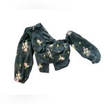 Majorelle  Aileen Top in Black Dot Floral Off Shoulder Embroidered size Medium Photo 2