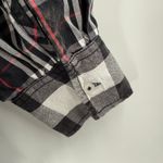 Desigual  Shirt Women's Size Medium 'Vive' Patchwork Plaid Long Sleeve Cotton B&W Photo 12