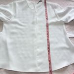 ZARA  White Women FLOWING TOP WITH TIE‎ DETAIL Ruffled Short Sleeve Size XL Photo 6