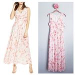Leith  Floral Ruched Waist Chiffon Maxi Dress‎ Photo 1