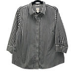 Chico's  Button Up Striped Top Black White XL Photo 0