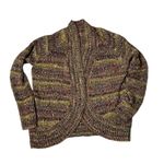 Chico's Space Dye Keller Cardigan Open Rounded Front Multi Color Metallic Thread Photo 4