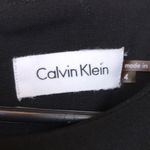 Calvin Klein  Women’s Black Ruffle Drape Front Bib Collar Sleeveless Sheath Dress Photo 9