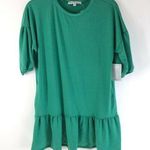 Velvet Torch  T Shirt Dress Ruffle Crew Neck Knit Stretch Green Size M Photo 0