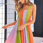 Davi & Dani Color Block Smocked Maxi Cami Dress Photo 0
