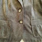 kim rogers  Corduroy Notched Lapel Cord Blazer Jacket Grey Size 10P Photo 3
