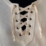 True Craft  Ivory Lace Up Cotton Top Small S Photo 1