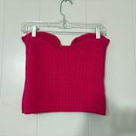 ASTR  The Label Magenta Ribbed Knit Crop Top Strapless Size M Photo 3