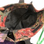 1980s Vintage Floral tapestry tote shoulder hand bag purse matching wallet bag #cottagecore #boho Approx 12” wide x 13” tall x 5” deep Multi Photo 2