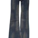 Cache Denim Hand Painted Stretch Jean Pant Velvet Burn Out Flare Leg $158 NWT Photo 1