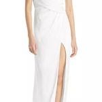 Aidan Mattox Aidan by  V-Neck Draped Column Gown in Ivory Size 8 New w/Tag $195 Photo 4