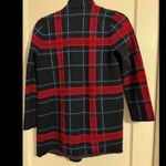 Talbots Navy and Red Plaid Long Cardigan Medium Photo 1