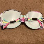 Victoria's Secret  Black‎ Floral Neon Multicolor Bikini Top Size 34C Photo 1