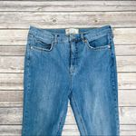 Free People Medium Wash High Rise Busted Knee Skinny Jeans 31R 31 R Ankle Length Photo 1