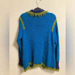 Vintage Design Options Colorblock Button Down Cardigan sweater Bright Medium Pink Photo 10