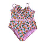 Lands' End  X Draper James Pink Gingham Orange Blossom Swimsuit Size 20 W Photo 2