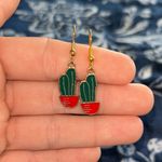 Authentic Handmade Navajo Indian Cactus Earrings Photo 2