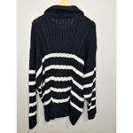 La Ligne x Target Sweater Black Quarter Zip Striped Cable Knit Size 4X NEW Photo 4