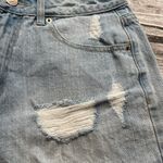 Forever 21  Distressed Cuffed Denim Jean Shorts Light Blue 27 Hi Rise High Waist Photo 2