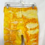 Old Navy Size 8 Straight Jeans Handmade Yellow Tie Dye O.G. High Rise 1160 Photo 9