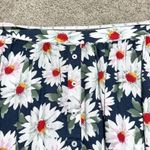 Hollister daisy print circle mini skirt with buttons, navy blue & white, size M Photo 4