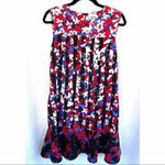Peter Pilotto Floral Print Red, White & Blue Sleeveless Midi Dress Size Medium Photo 1