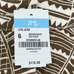 J. McLaughlin  Lexi Jean 6 NWT $178 Skinny Stretch Printed Brown White Geo Palm‎ Photo 6
