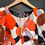 Ann Taylor Orange White Blooms Floral Linen Blend Dress Photo 6