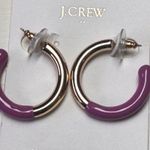 J.Crew Purple and Gold Tone Hoop Fashion Statement Earrings NWT Photo 7