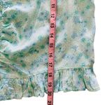 Abound  Women's Aqua Blue Floral Print Boho Ruched Crop Tank Top Large Photo 2