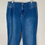 We The Free Free People CRVY Blue Denim High Rise Flare Jeans Photo 1