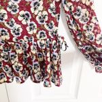 Madewell  Drawstring Ruffle Hem Top in Viola Floral Photo 6