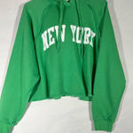 GREEN CROPPED NEW YORK HOODIE OVERSIZED WOMEN SZ‎ 8 BY RELAXX NEW Photo 0