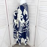Siasia Vintage Patterned Kimono Cardigan Topper Jacket Blue‎ White Large Blue Photo 1