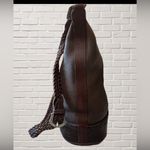 Brighton Brown Leather Braided Strap Hobo Bag Bali Collection Silver Heart Photo 3