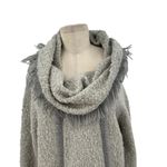 Anthropologie Angel of the North Sweater Boucle Fringe Cowl Neck Gray Large Photo 3