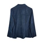 Norton Mcnaughton Vintage Navy Blue Faux Suede Jacket Top 90s Y2K Women Size 8 Photo 2