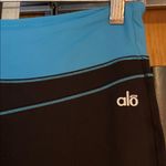 Alo Yoga  Black Leggings with Blue Waistband Photo 3