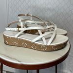 Kate Spade  White Leather Strappy floral Cutout Sandals 10 Photo 4