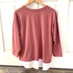 Vera Wang Simply Vera  pinkish long sleeved shirt with white layer underneath Photo 3