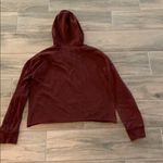 Sky And Sparrow  burgundy crop zip up hoodie Photo 3